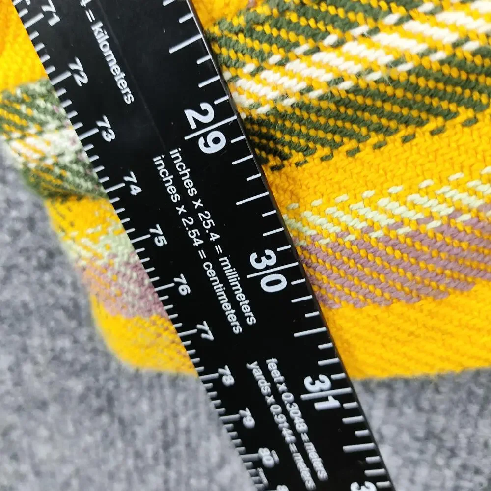 North Face Shirt Mens Medium Yellow Plaid Flannel Button Front Long Sleeve